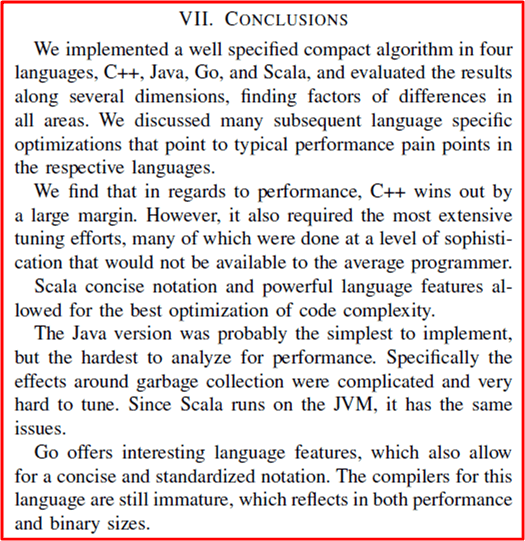 Cpp Java Scala Go Perf