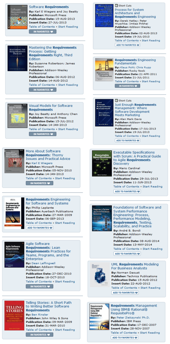 Current Requirements Books